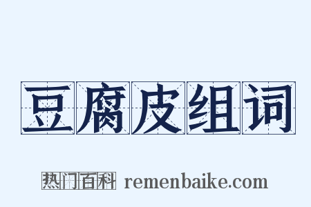 豆腐皮组词是什么意思的图片